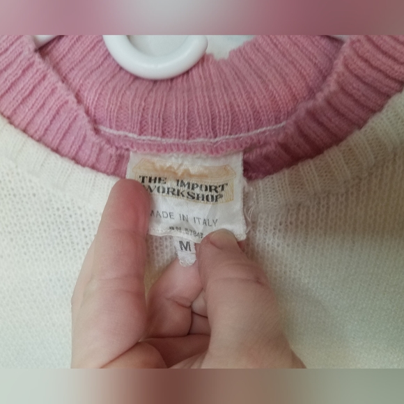 The Import Workshop Pastel Geometric Pattern Made in Italy Sweater Medium Vtg. - Picture 3 of 6